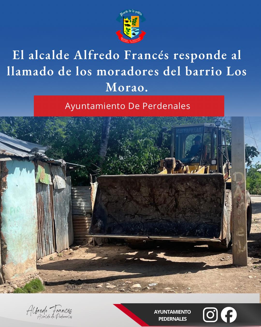Alcalde Alfredo Francés responde al llamado del barrio Los Morao e inicia trabajos de adecuación en calle abandonada por más de 10 años